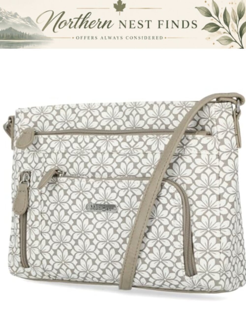 Vegan Leather Crossbody Bag with Multiple Pockets
